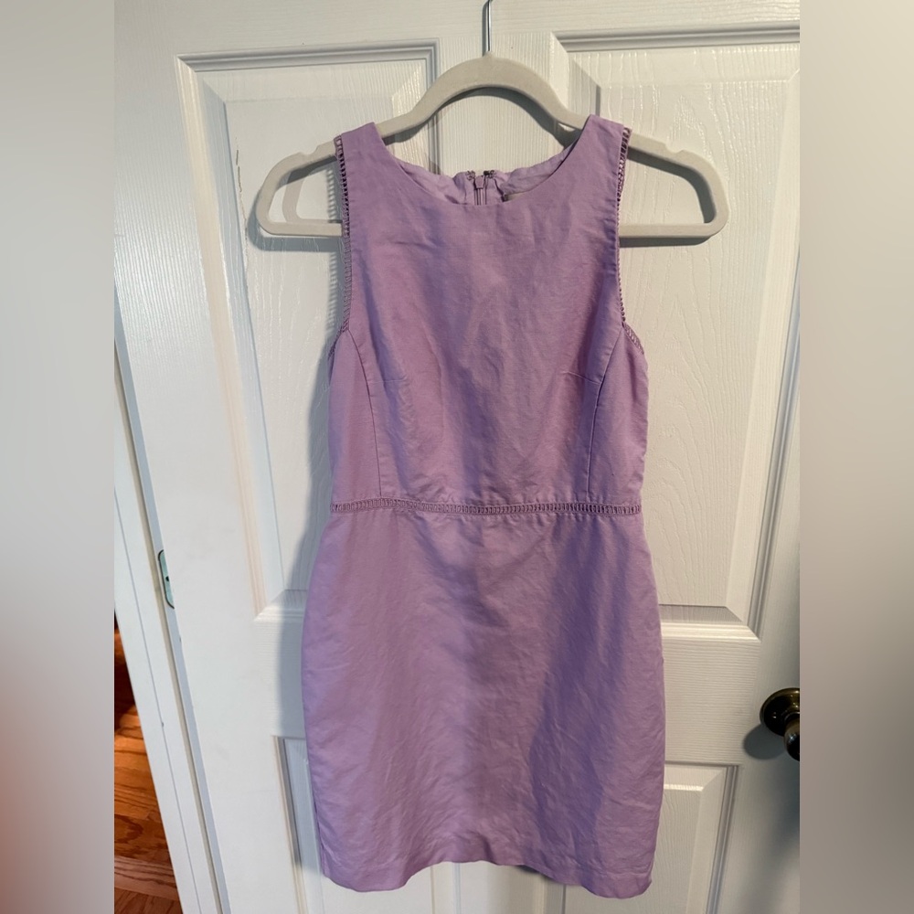 Lilac Linen blend dress by Loft Size 0